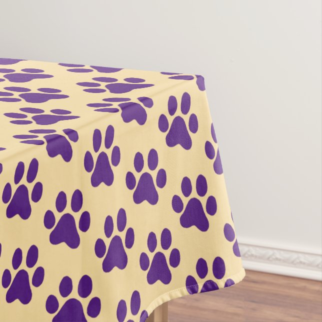 Purple Paw Print Tablecloth (In Situ)