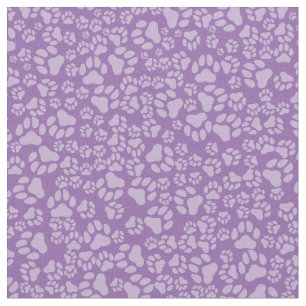 Purple Paw Prints Fabric by the Yard