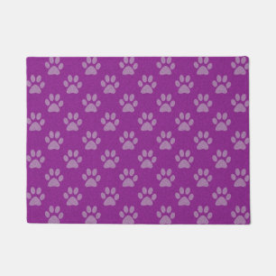 Purple paw prints pattern doormat
