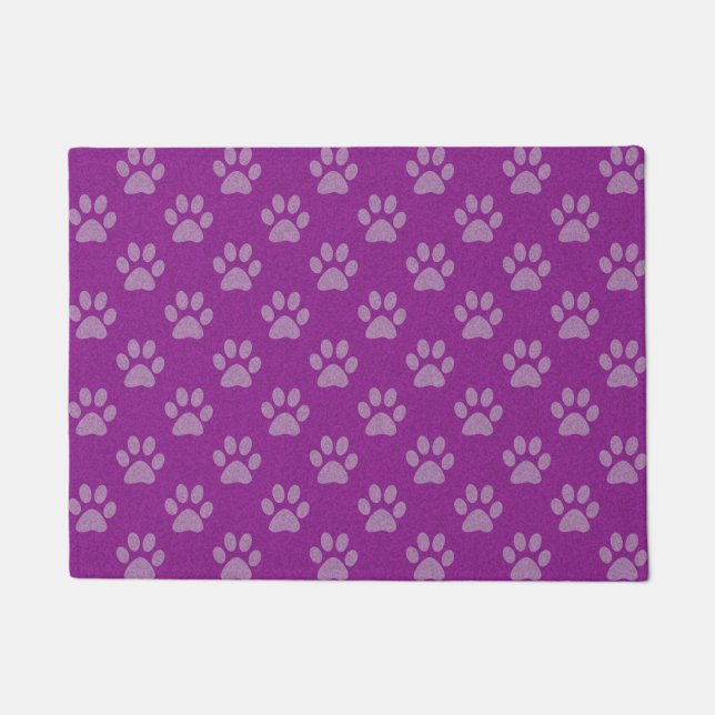 Purple paw prints pattern doormat (Front)