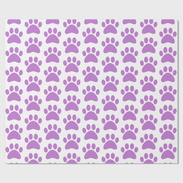 Purple Paw Wrapping Paper (Flat)