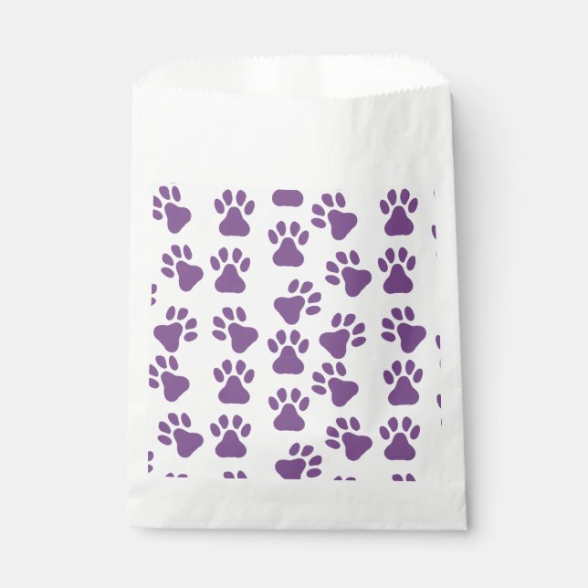 Purple Pawprints  Favour Bag (Front)