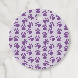 Purple Pawprints Favour Tags