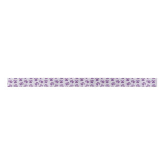 Purple Pawprints  Satin Ribbon