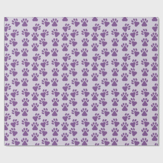 Purple Pawprints Wrapping Paper