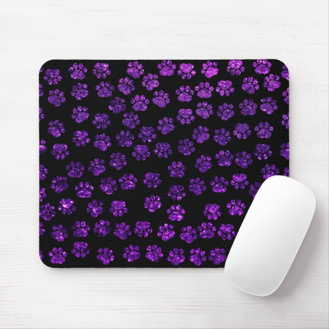 Purple Paws, Glitter Paws, Purple Glitter, Dog Mouse Pad (With Mouse)