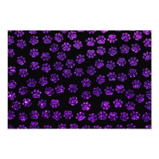 Purple Paws, Glitter Paws, Purple Glitter, Dog Photo Print (Front)