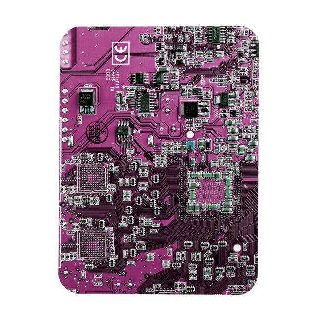 Purple PCB Circuit Board Design for IT Pros Magnet (Vertical)