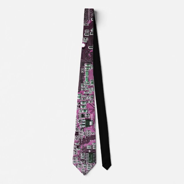 Purple PCB Circuit Board Design for IT Pros Tie (Front)