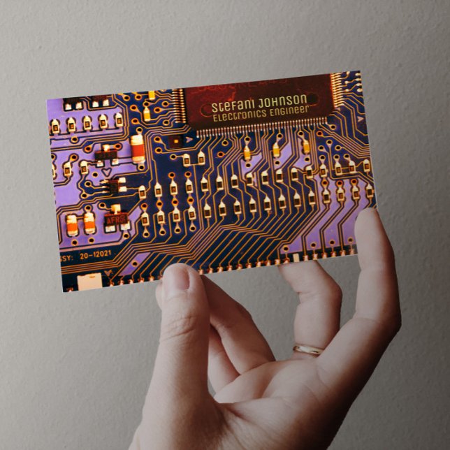 Purple PCB Printed Circuit, Technology Engineering Business Card (Creator Uploaded)