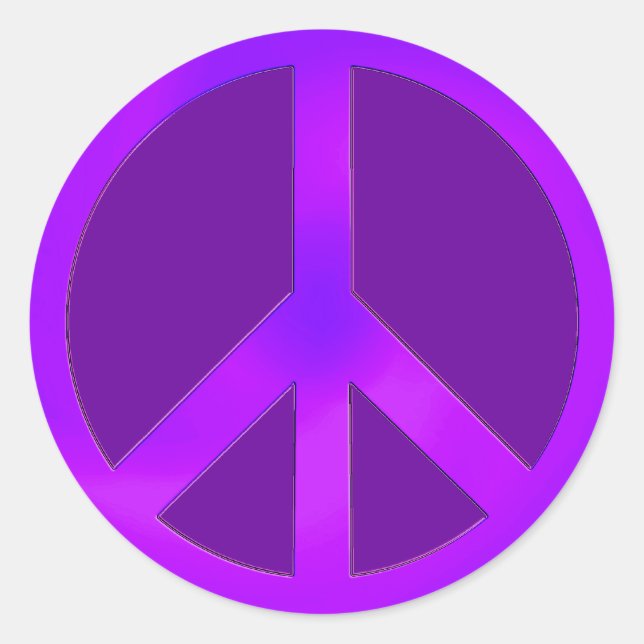 Purple Peace Classic Round Sticker (Front)