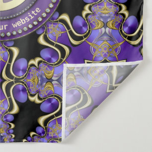 Purple PEACE Gold Royal Geometry Mandala Large Clo Tapestry