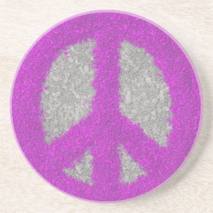 Purple Peace Sign Coaster
