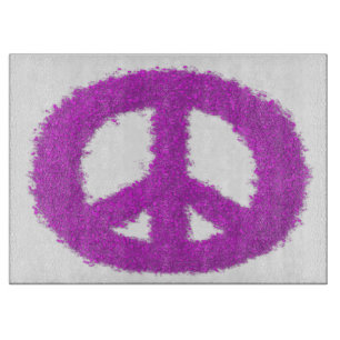 Purple Peace Sign Cutting Board