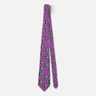 Purple Peace Sign Graphic Neck Tie