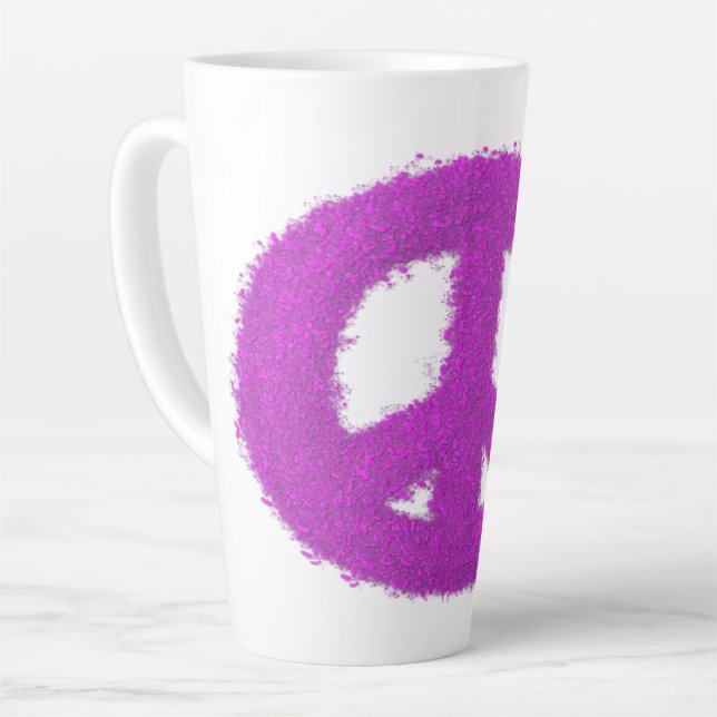Purple Peace Sign Latte Mug (Left Angle)