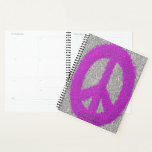 Purple Peace Sign Planner