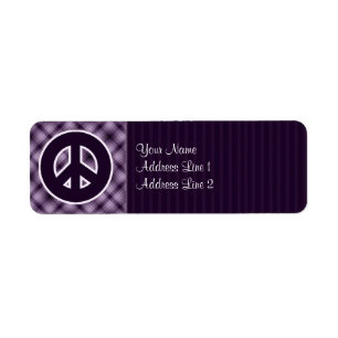 Purple Peace Sign Return Address Label