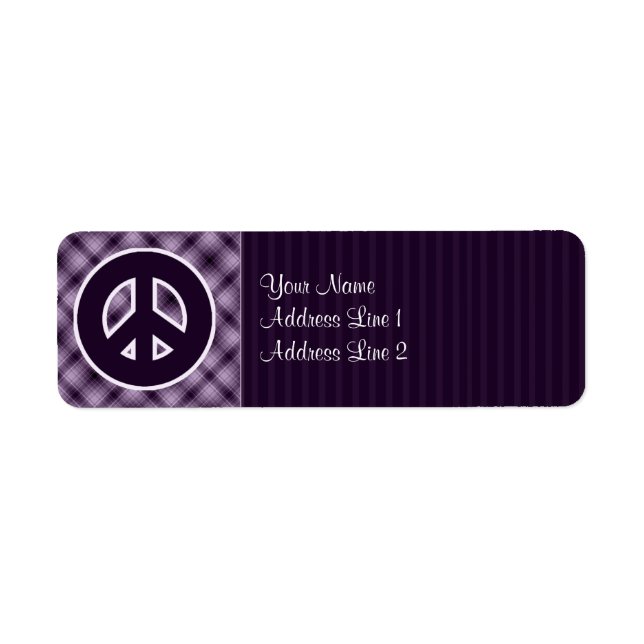 Purple Peace Sign Return Address Label (Front)