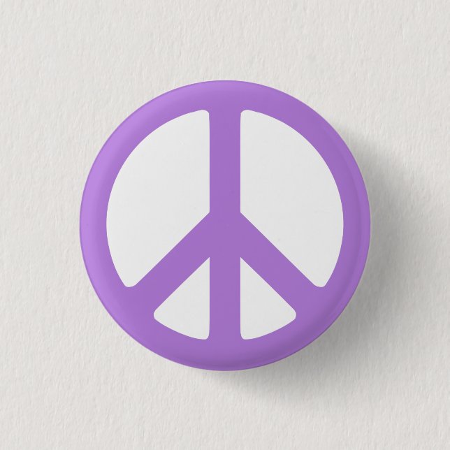 Purple Peace Sign Symbol Anti War Badge Pin Button (Front)