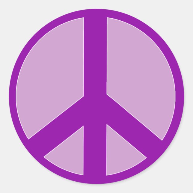 Purple Peace Sign T shirts, Hoodies, Mugs Classic Round Sticker (Front)