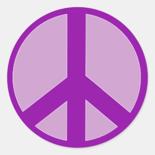 Purple Peace Sign T shirts, Hoodies, Mugs Classic Round Sticker