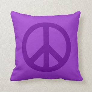 Purple Peace Symbol Cushion