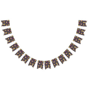 Purple Peach Wedding Floral Roses Bunting