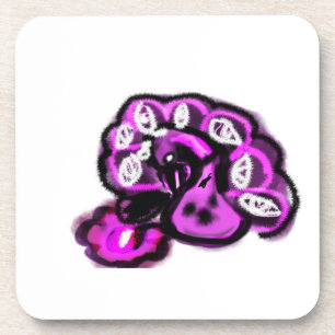 Purple peacock coaster
