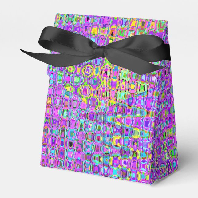 Purple Peacock Favour Box (Front Side)