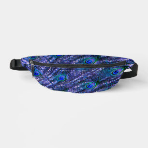 Purple Peacock Feathers Bum Bags