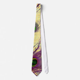 Purple Peacock Feathers Gifts Tie