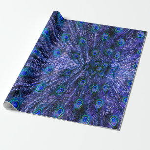 Purple Peacock Feathers Wrapping Paper