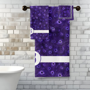 Purple Peacock Paradise  Bath Towel Set