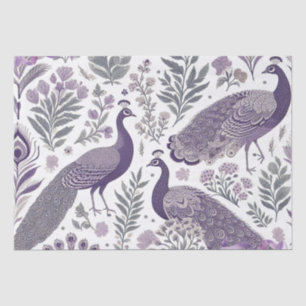 Purple Peacock Toile Gift Bag Tissue Paper