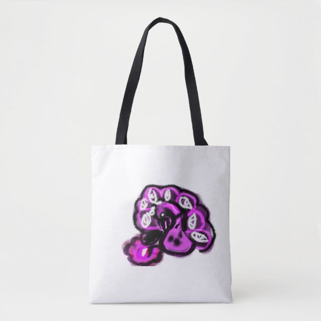 Purple peacock tote bag (Front)
