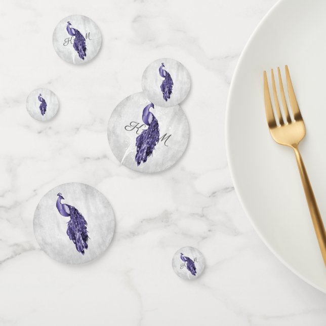 Purple Peacock Wedding Confetti (Group)
