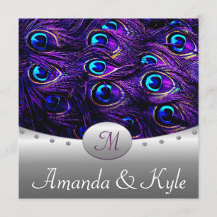 Purple Peacock Wedding Invitations