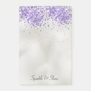 Purple Pearl Silver Sparkle Post-it Notes