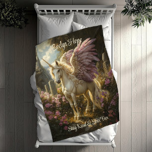 Purple Pegasus Celtic Stone Circle Mythical Horse Fleece Blanket