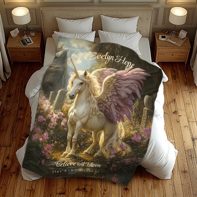Purple Pegasus Celtic Stone Circle Mythical Horse Fleece Blanket (Creator Uploaded)