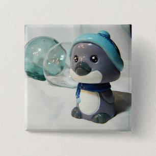 Purple Penguin I 15 Cm Square Badge