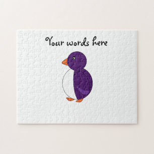 Purple penguin jigsaw puzzle