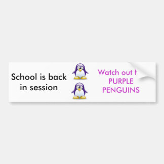 Purple Penguins Bumper Sticker