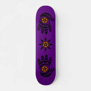 Purple Pentacle Hands Skateboard