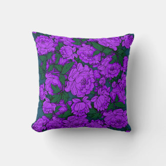 Purple Peonies Cushion