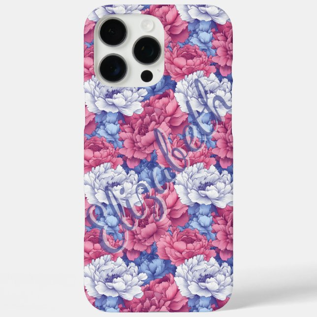 Purple Peonies Custom Name Iphone Case For Friends (Back)