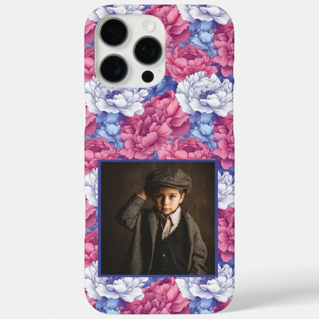 Purple Peonies Custom Photo Iphone Case  (Back)