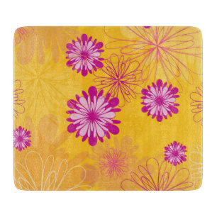 Purple Peonies Yellow Floral Garden Spring Flowers Cutting Board