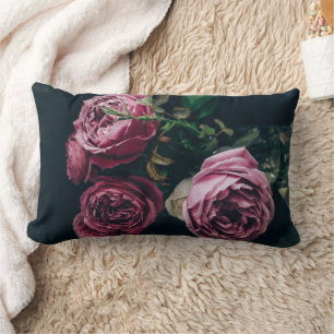 Purple Peony Floral Throw Pillow